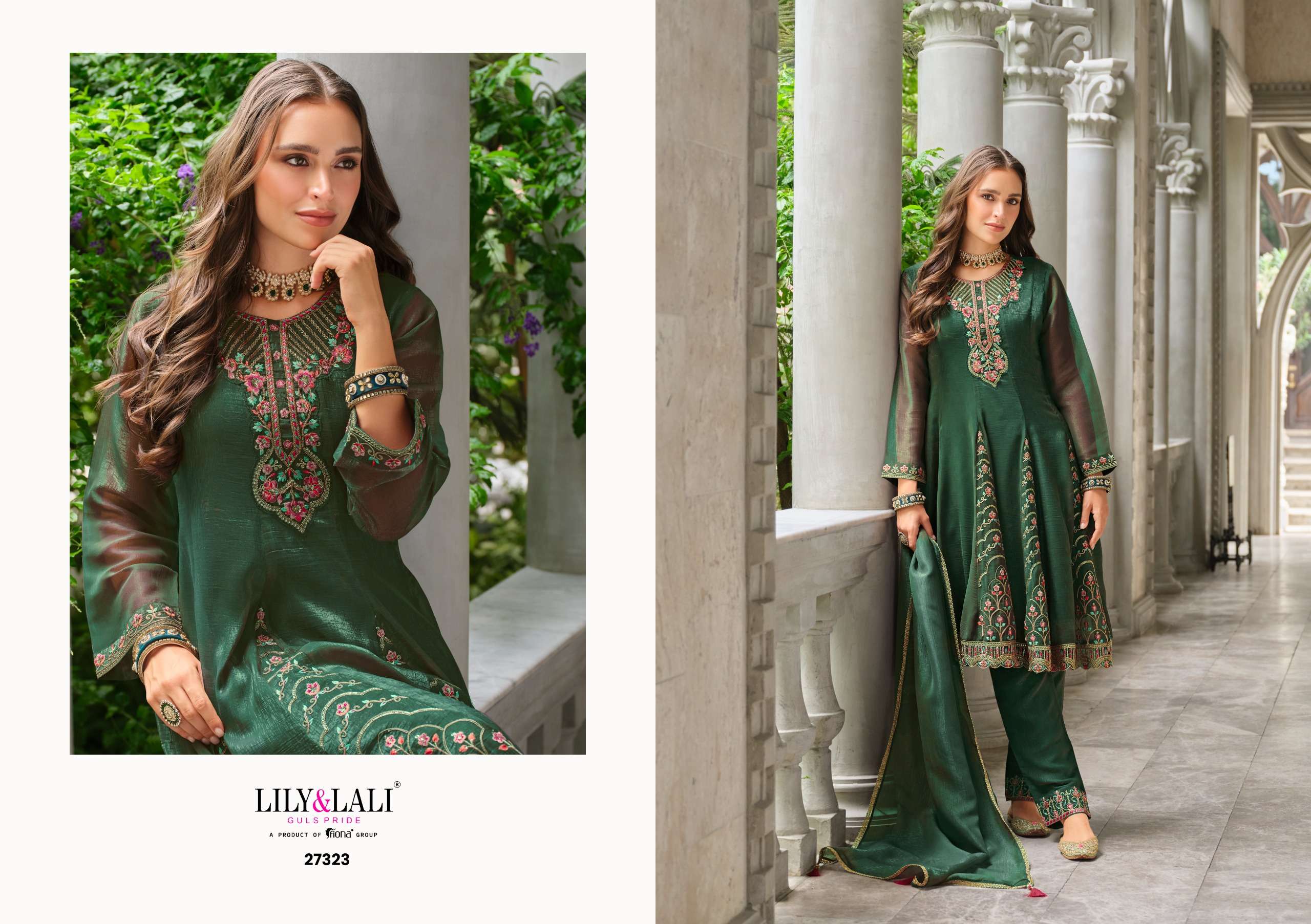 LILY & LALI AASMA FESTIVAL COLLECTION SILK WITH KALI WORK SUIT WHOLESALER SHOP